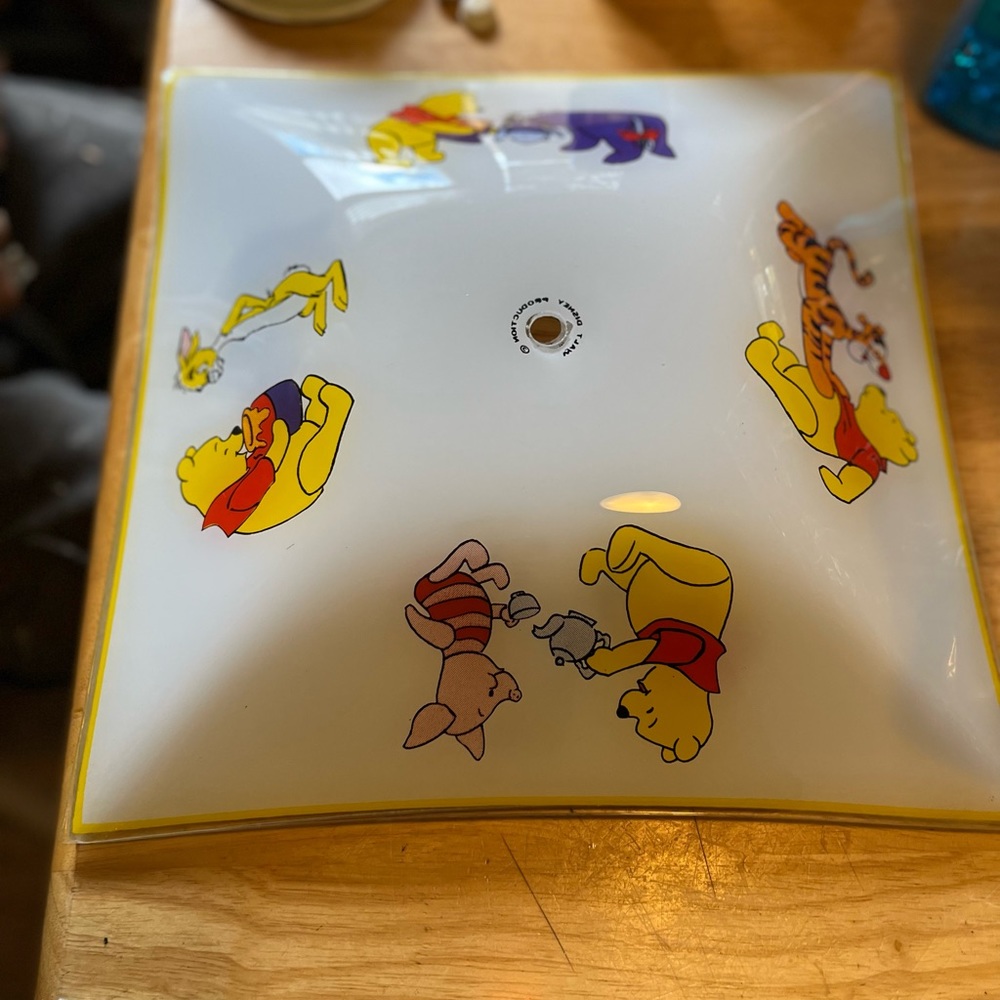 2 vintage Winnie the Pooh light covers with mounting hardware&light switch plate